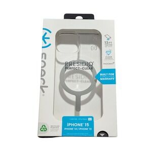 B9. Speck Presidio Perfect-Clear‎ with Chrome MagSafe Case - iPhone 15/14/13.